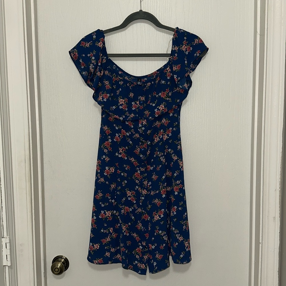 Macy’s Blue Floral Dress — Size Small